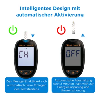 Preview: FORA 6 Connect Bluetooth, 3 in 1 (Blutzucker, Hämoglobin, Hämatokrit) Teststreifen 25 stück