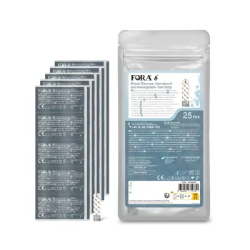 FORA 6 Blutzucker, Hämatokrit und Hämoglobin (3-in-1: BG, HCT, HB) Teststreifen / 25 Stück