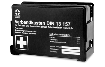 Betriebsverbandkasten DIN 13157:2021 in verschiedenen Farben