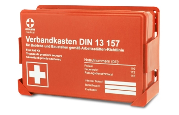 Betriebsverbandkasten DIN 13157:2021 in verschiedenen Farben