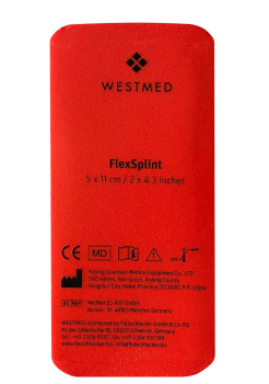 Preview: WESTMED ® Flex Splint Universalschiene, rot/grau 5x11cm Smal Fingerschiene