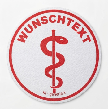 Aufkleber Äskulap mit Wunschtext