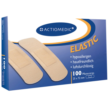 ACTIOMEDIC® ELASTIC Pflasterstrips 25 x 72 mm, Pack à 100 Stück