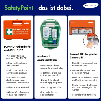 ACTIOMEDIC® SafetyPoint Erste-Hilfe-Station DIN 13157