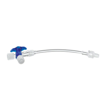 Discofix C Dreiwegehahn mit 10 cm Schlauch, blau