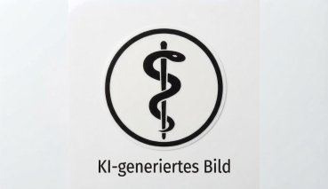 KI-generiertes Bild: Aufkleber 4cm schwarz LFV Rettungssanitäter