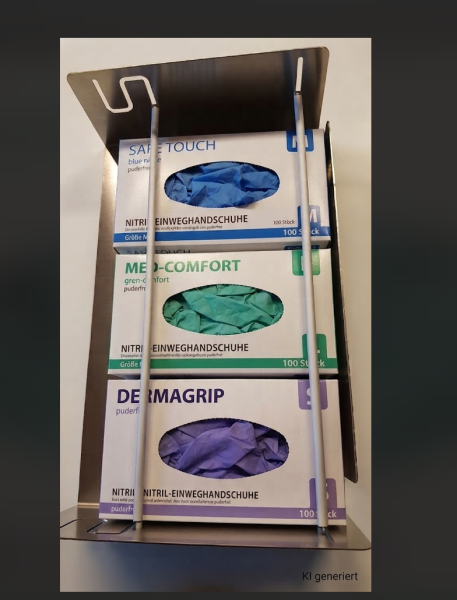 Handschuhhalter verstellbar 3-fach Edelstahl