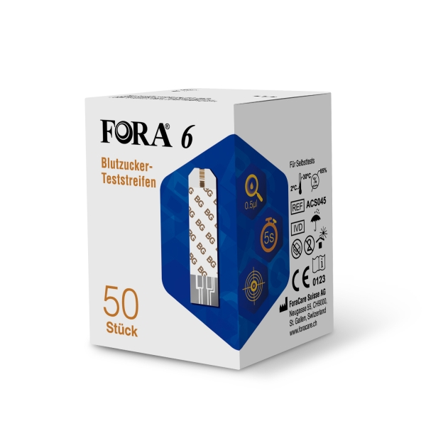 FORA 6 Blutzucker Teststreifen 50 Stück