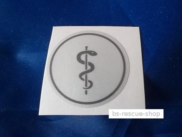 Aufkleber Feuerwehr Arzt 4cm silber reflektierend Äskulap