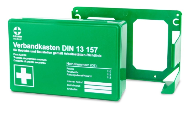 Betriebsverbandkasten DIN 13157:2021 in verschiedenen Farben