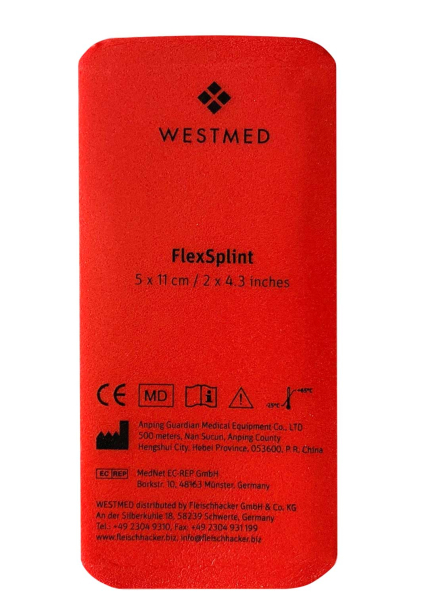 WESTMED ® Flex Splint Universalschiene, rot/grau 5x11cm Smal Fingerschiene