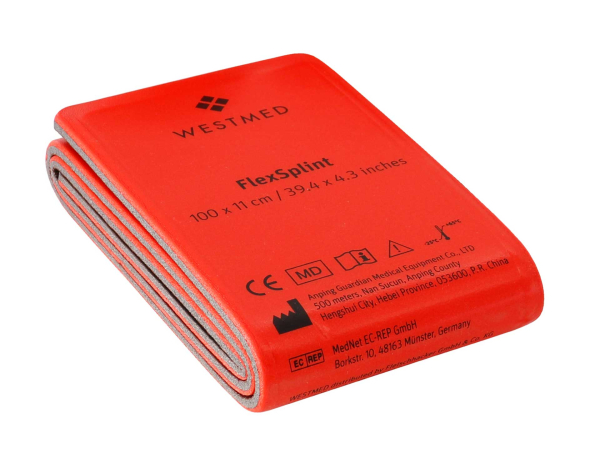 WESTMED ® Flex Splint Universalschiene, rot/grau 100x11cm gefaltet Xtra Large