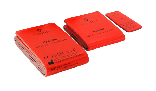 WESTMED ® Flex Splint Universalschiene, rot/grau 100x11cm gefaltet Xtra Large