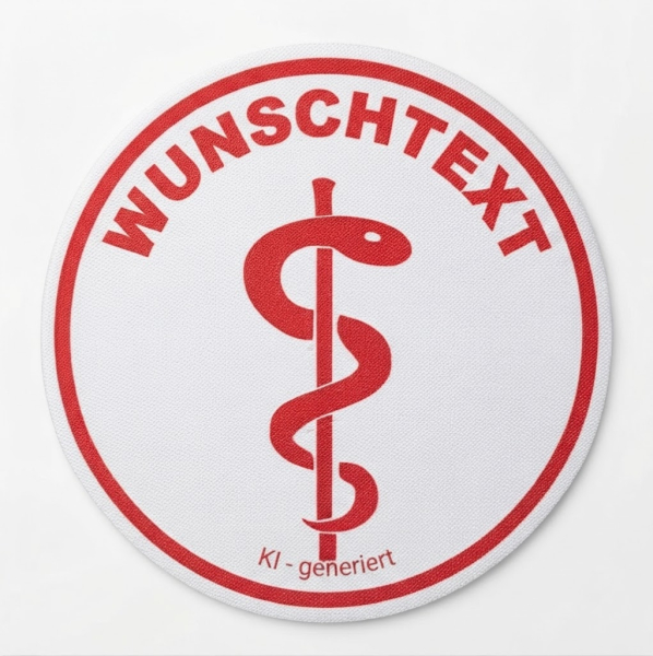 Aufkleber Äskulap mit Wunschtext