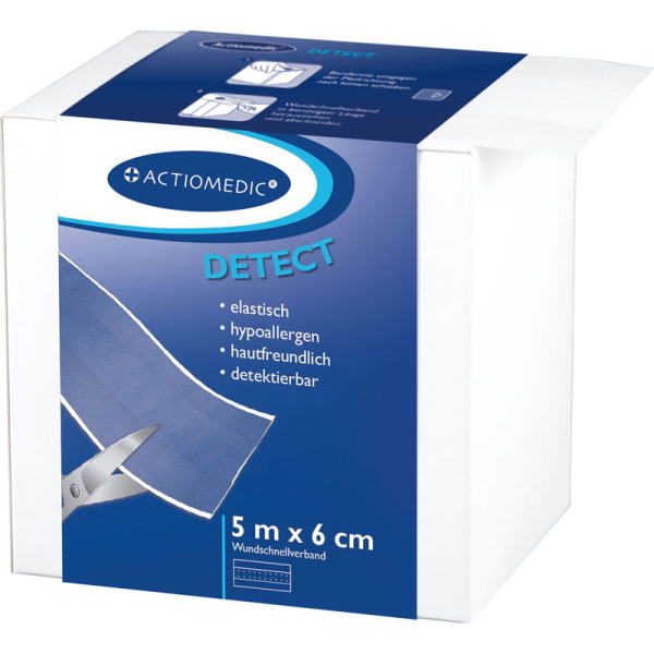 ACTIOMEDIC® DETECT + ELASTIC Wundschnellverband, 5 m x 6 cm