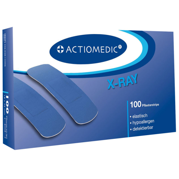ACTIOMEDIC® X-RAY + ELASTIC Pflasterstrips, 19 x 72 mm, Pack à 100 Stück