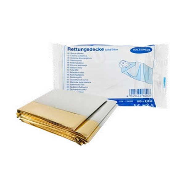 ACTIOMEDIC® Rettungsdecke gold/silber, 210 x 160 cm – VE 20 Stück