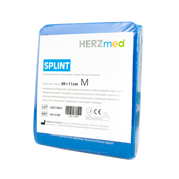 HERZmed® SPLINT Größe M – 50 x 11 cm - blau-grau