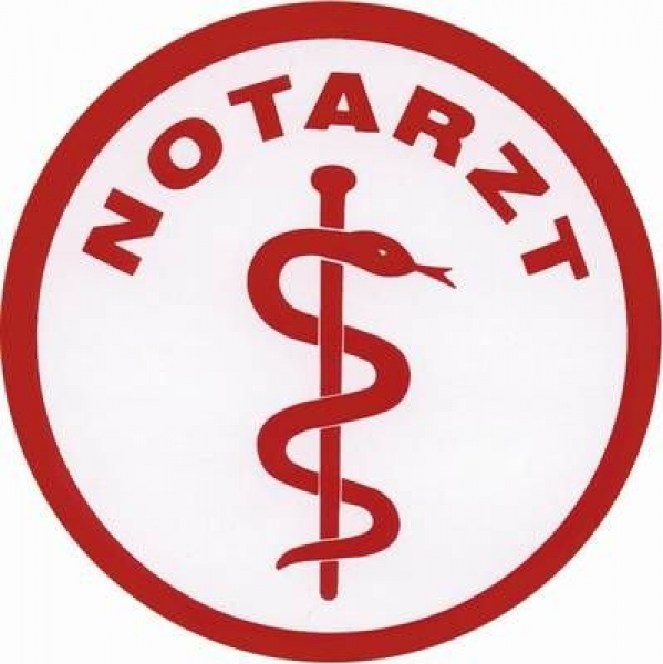 Emblem Notarzt mit Äskulap