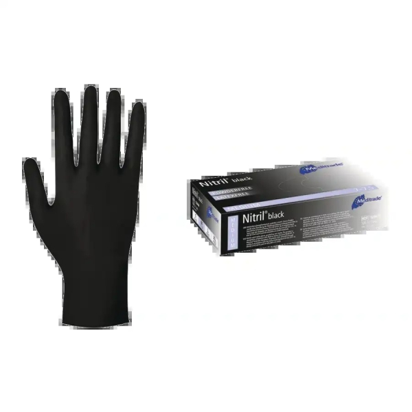 Nitril® black Einmalhandschuhe, puderfrei, Größe L (100 Stück)