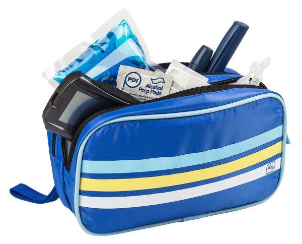 DIA'S RETRO Diabetiker-Täschchen, blau gestreift – Ansicht 2
