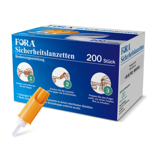 FORA Sicherheitslanzetten 28G (200 Stück) – Ansicht 2