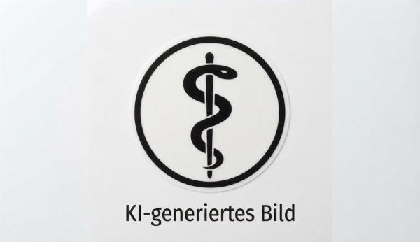 KI-generiertes Bild: Aufkleber 4cm schwarz LFV Rettungssanitäter