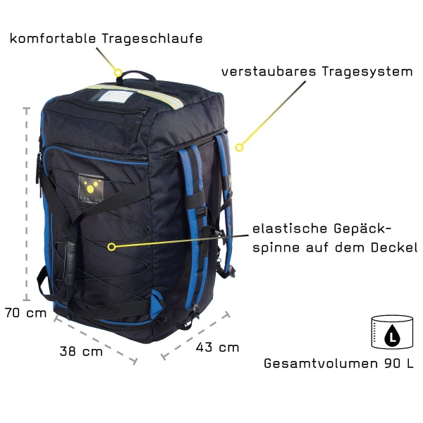 RAGBAG Bekleidungstasche schwarz/blau