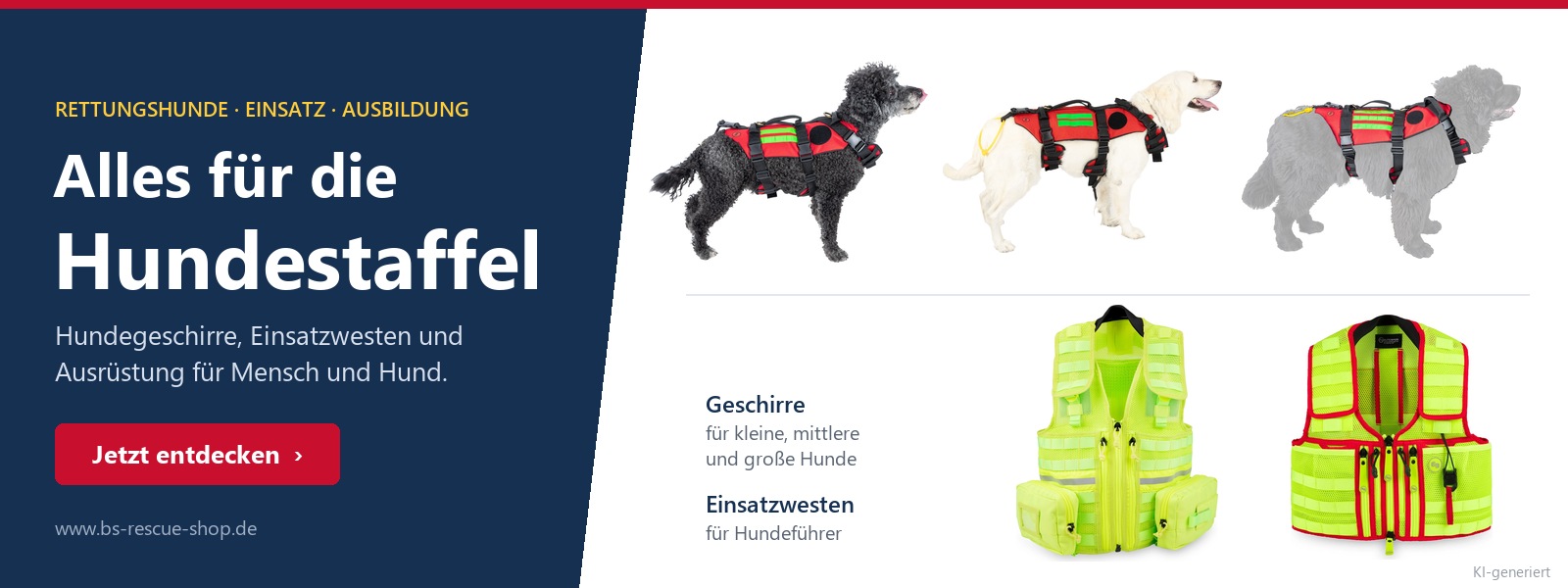 Alles für die Hundestaffel – Hundegeschirre und Einsatzwesten